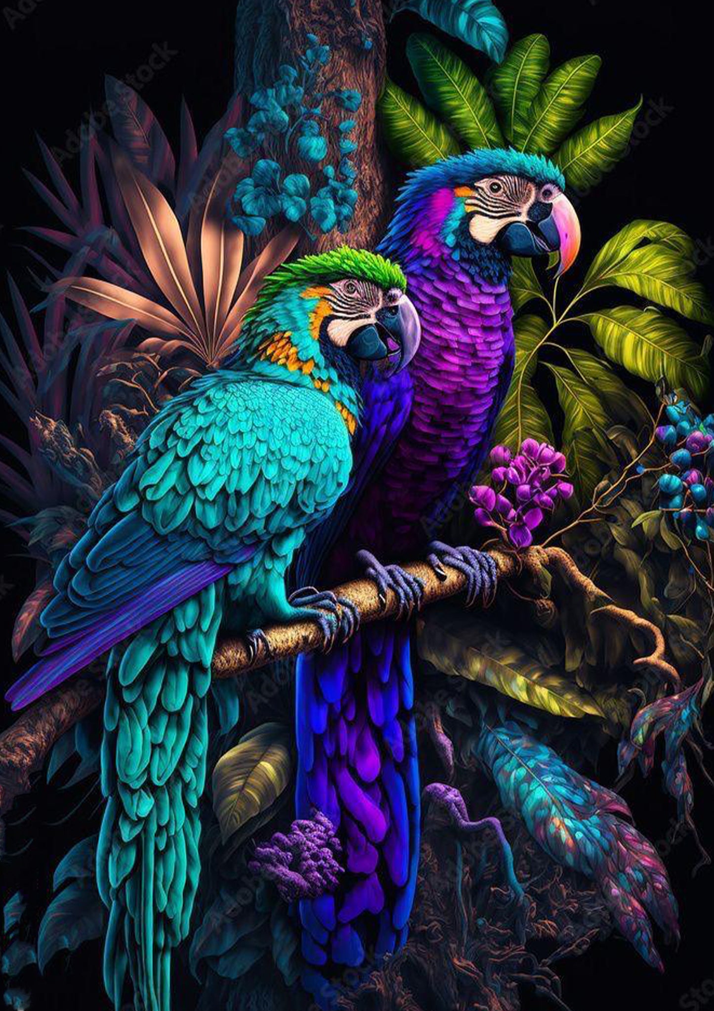 Jungle Songbirds Poster Wall Art