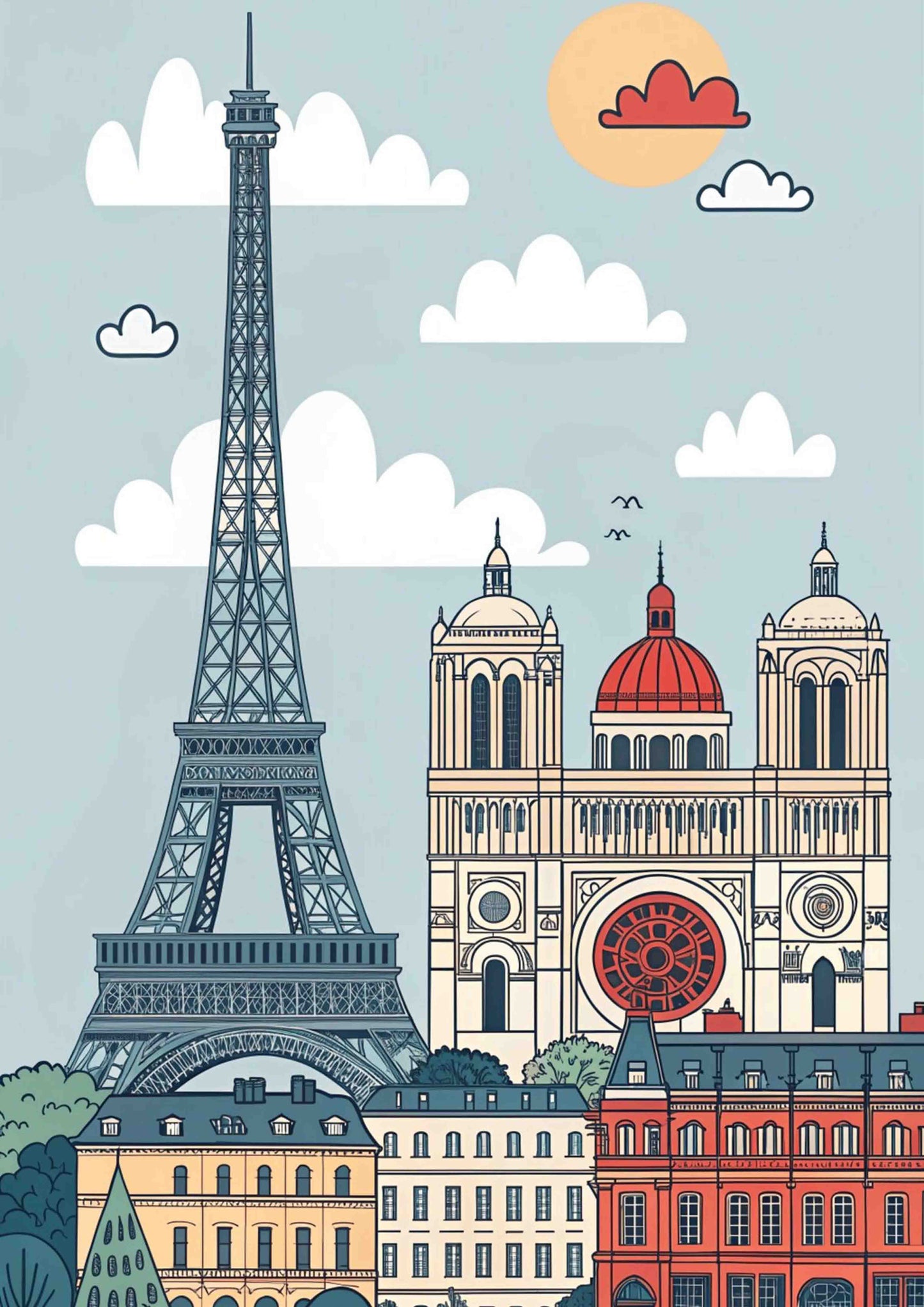 Vue de Paris Poster Wall Art