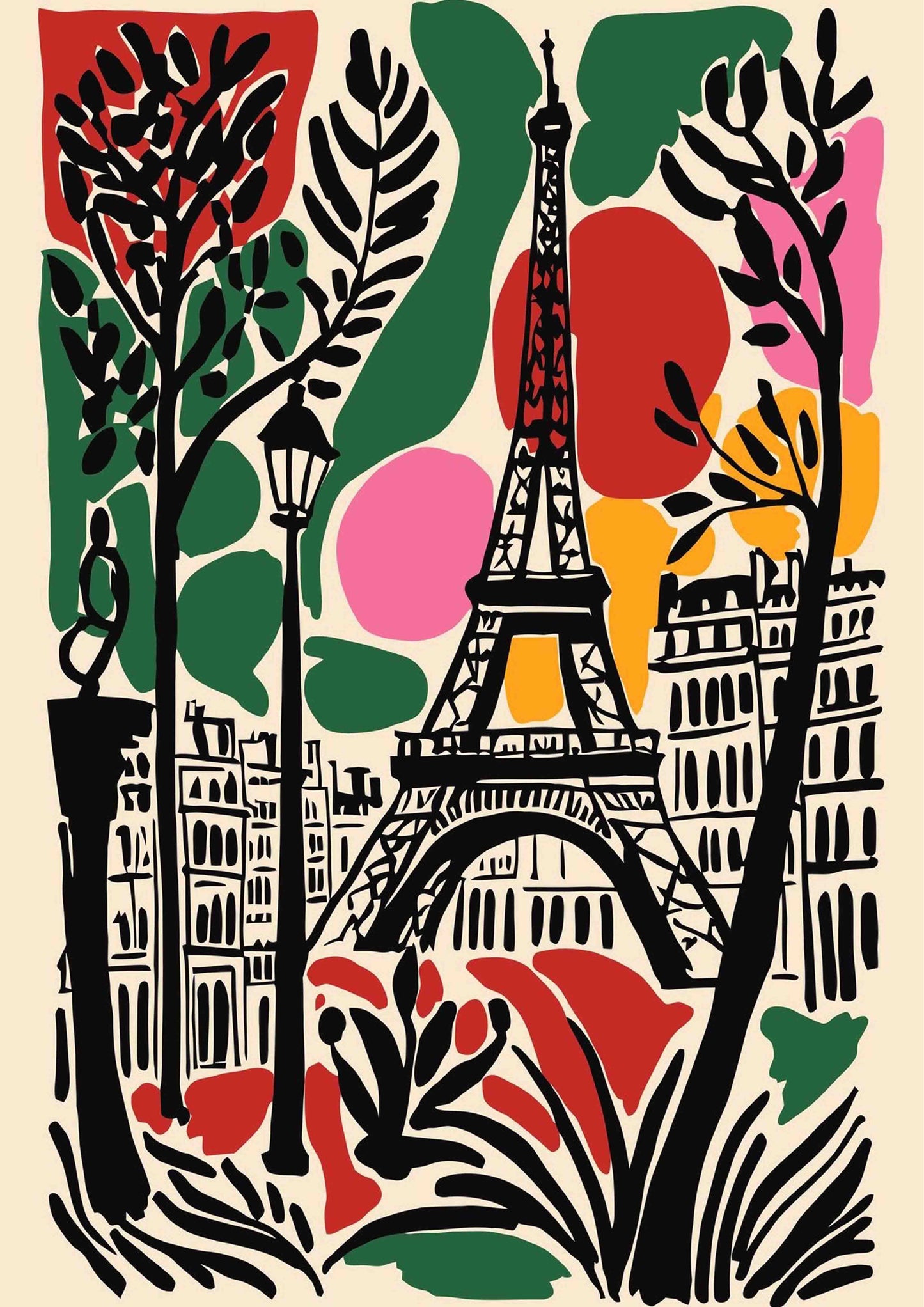 Paris in Silhouette Poster Wall Art