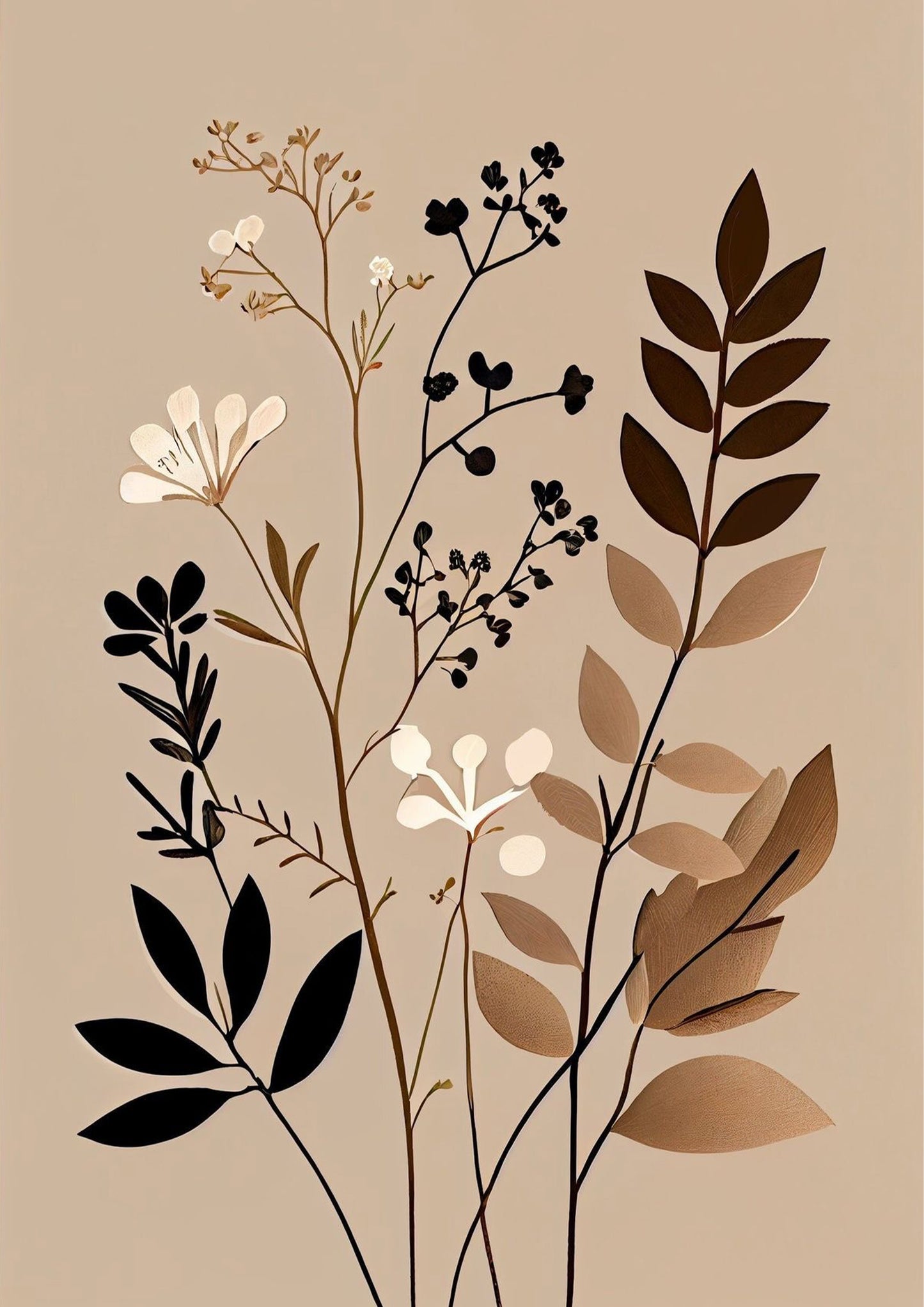 Neutral Bloom Poster Wall Art
