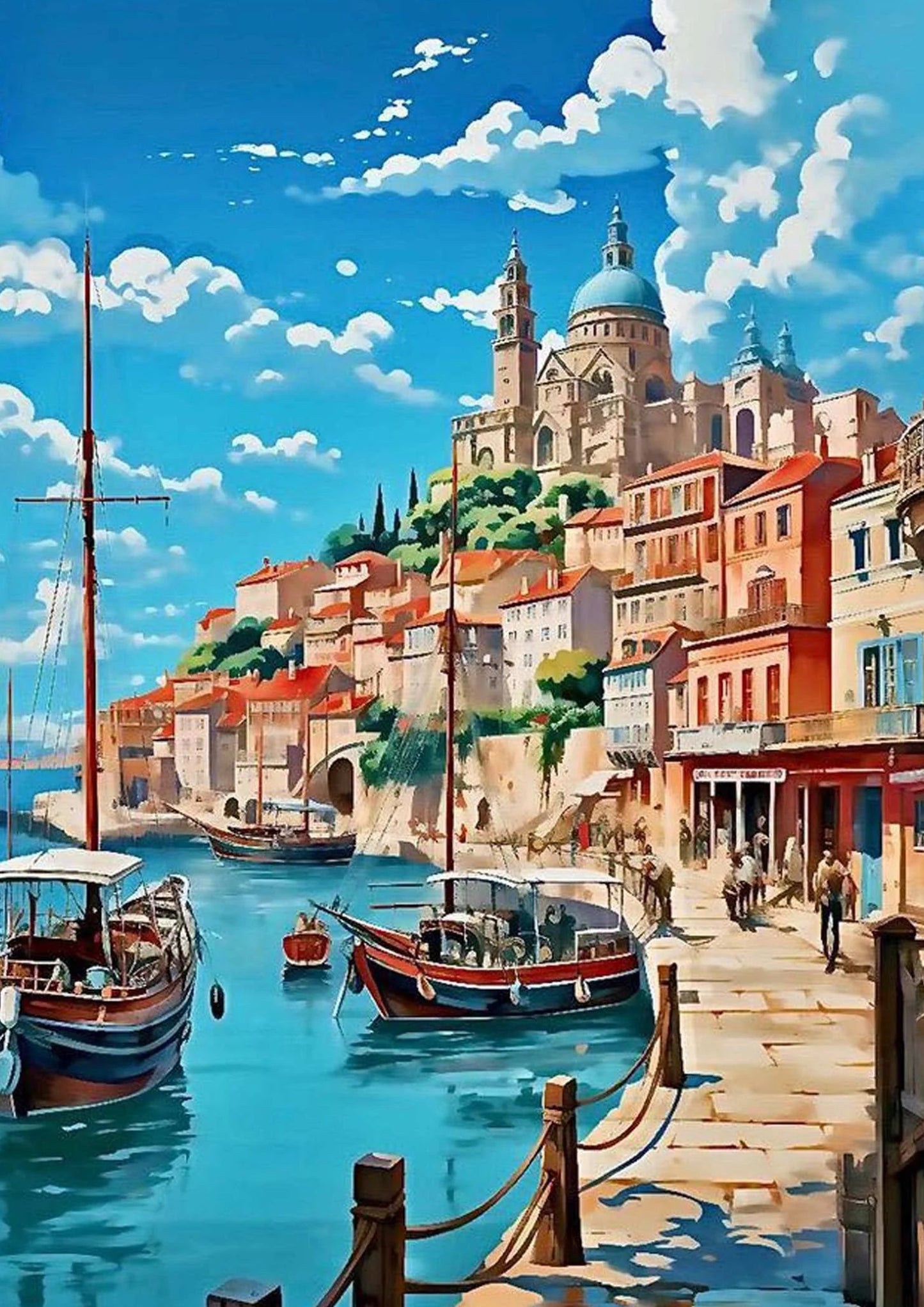 Sunlight over Stone and Sea Poster Wall Art