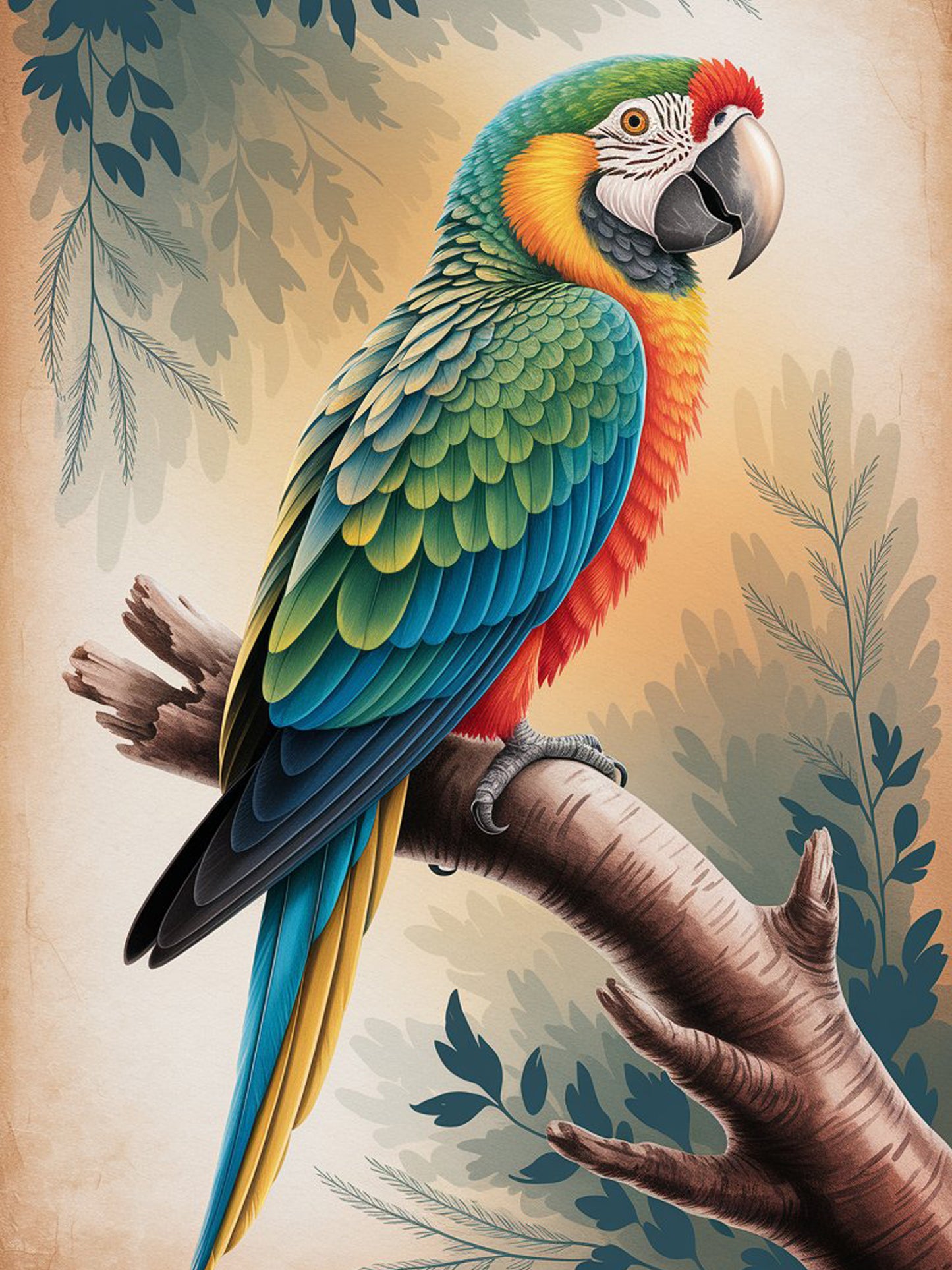 Radiant Macaw Diamond Painting Kit