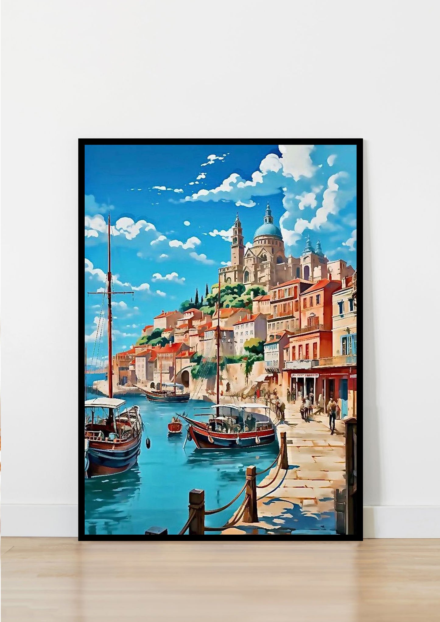 Sunlight over Stone and Sea Poster Wall Art