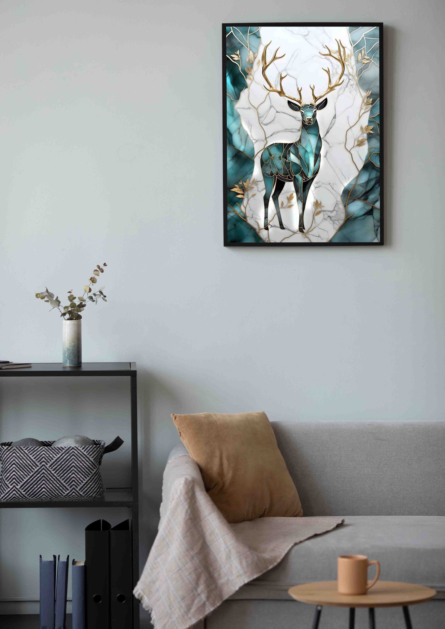 Golden Stagglass Poster Wall Art