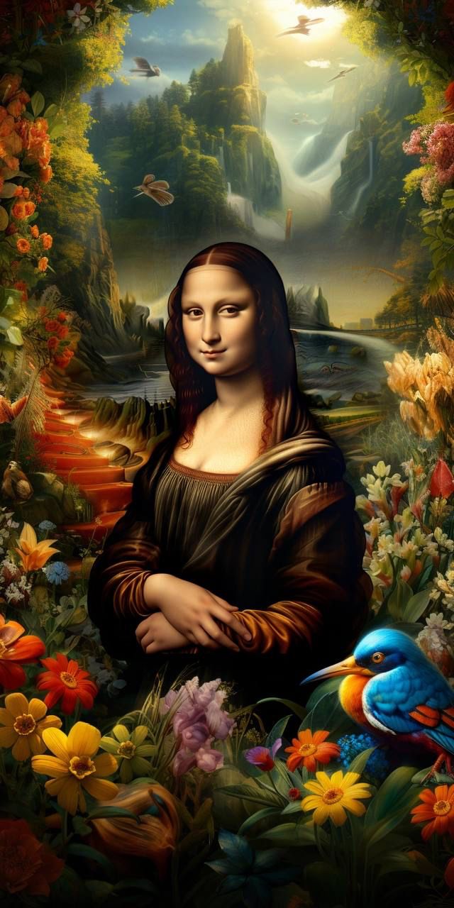 Mona Lisa Glow Poster Wall Art