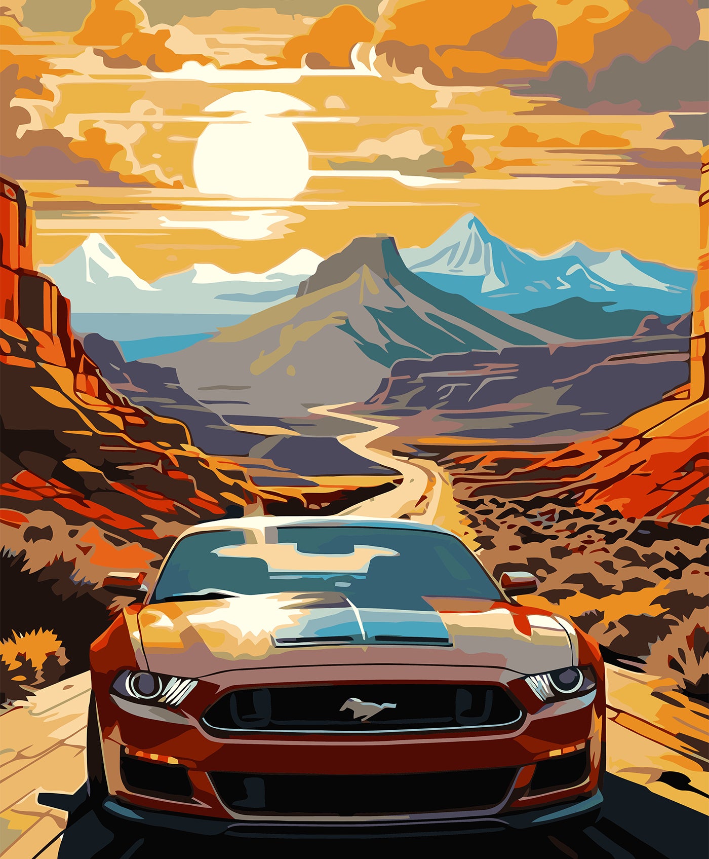 Desert Mustang Dreams Paint by Numbers kit