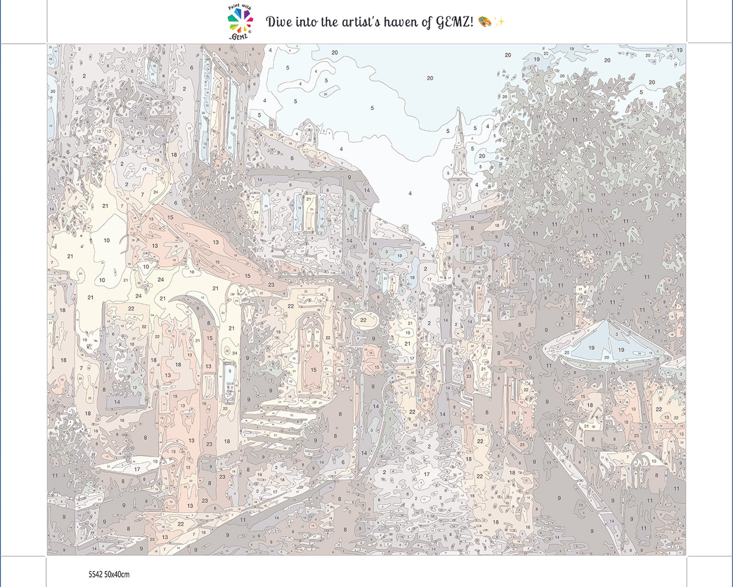 Twilight in the Old Town Paint by Numbers kit