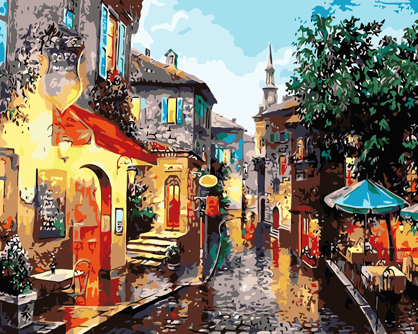 Twilight in the Old Town Paint by Numbers kit