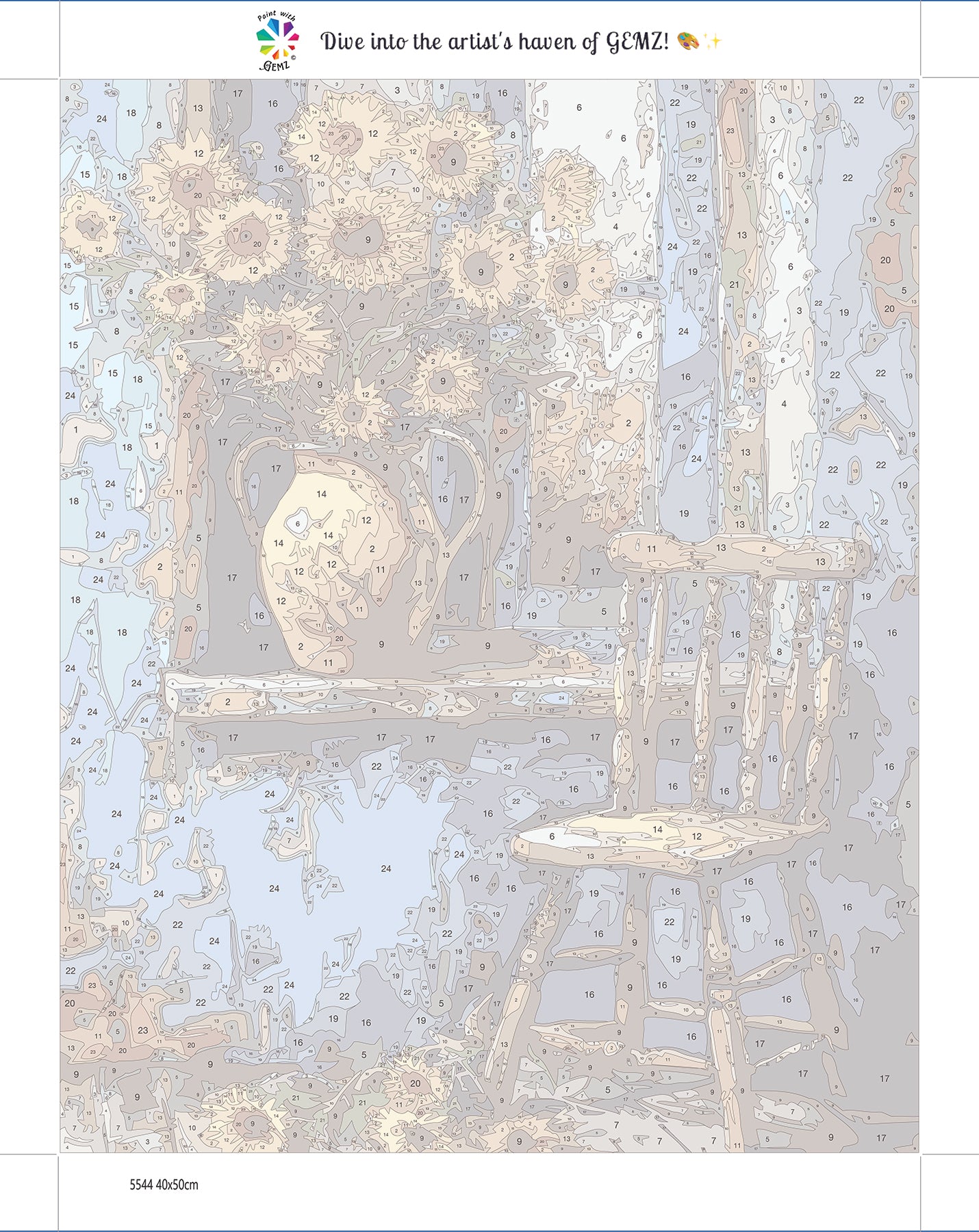 The Chair and the Sunflowers Paint by Numbers kit