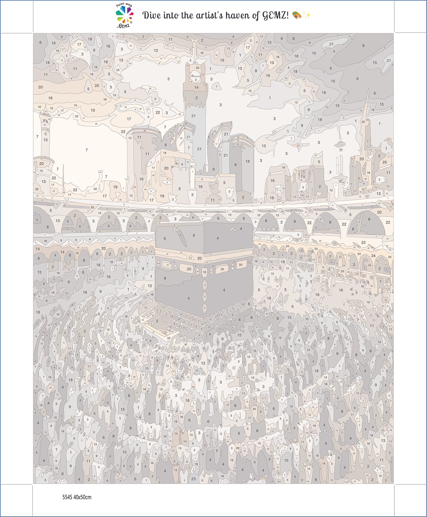 Golden Horizon of Mecca Paint by Numbers kit