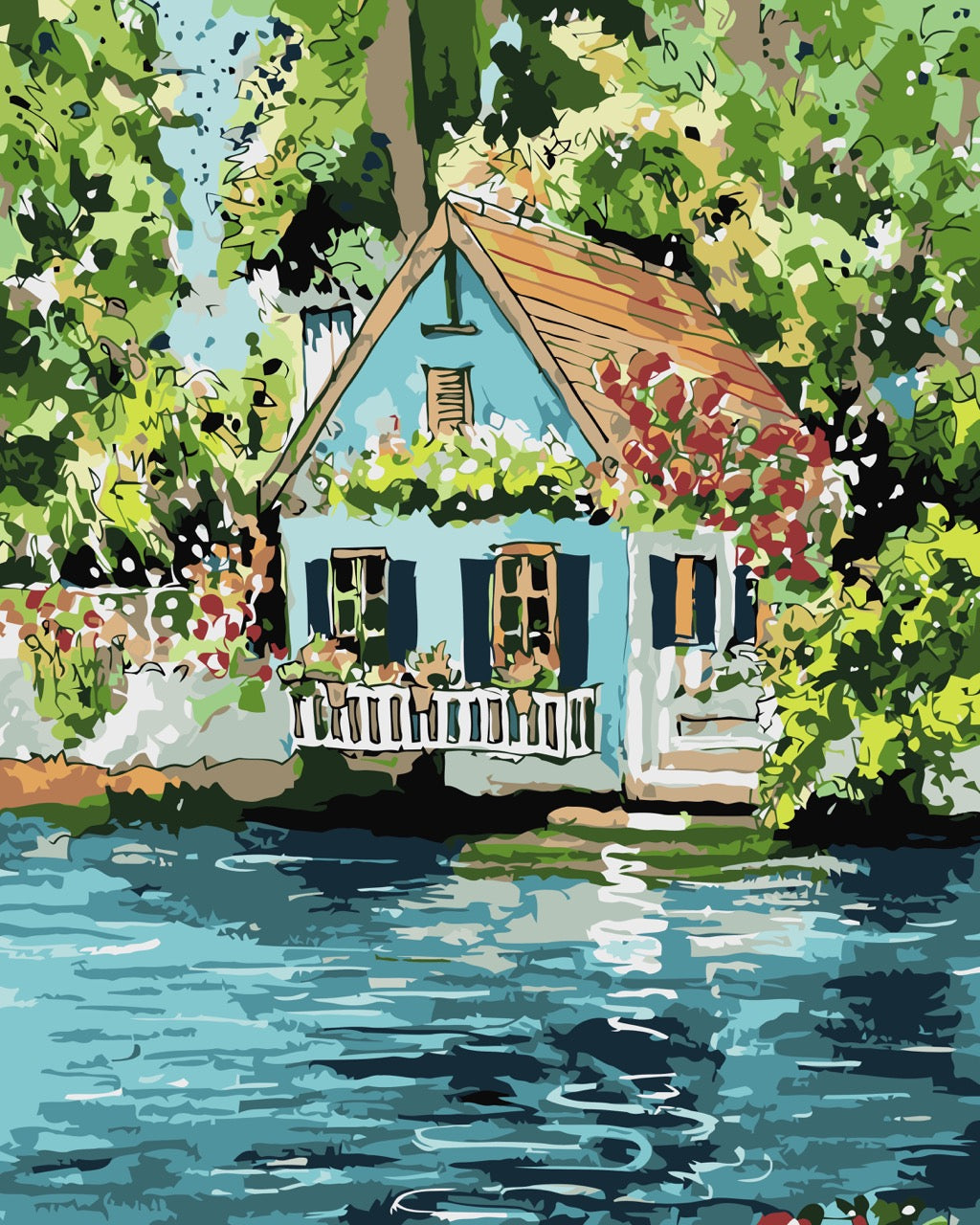 Lakeside Retreat Paint by Numbers kit