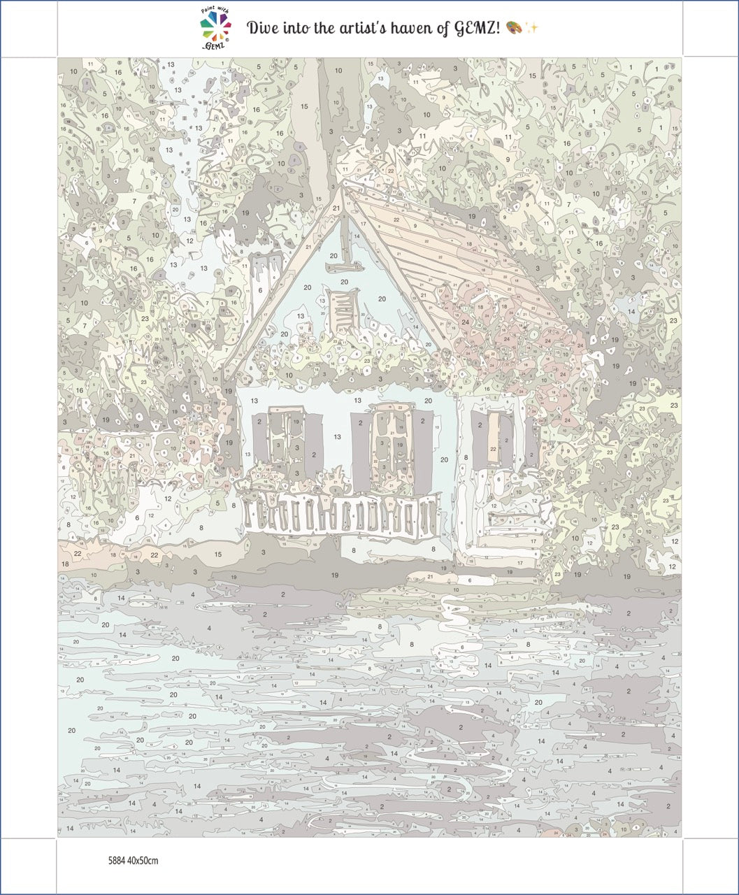 Lakeside Retreat Paint by Numbers kit