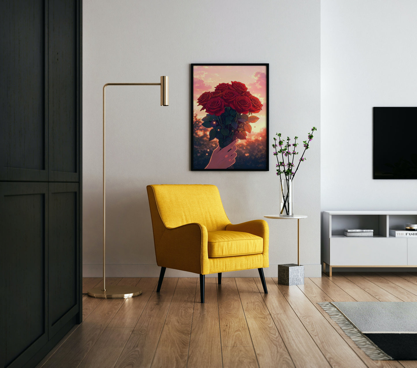 Golden Hour Blooms Poster Wall Art