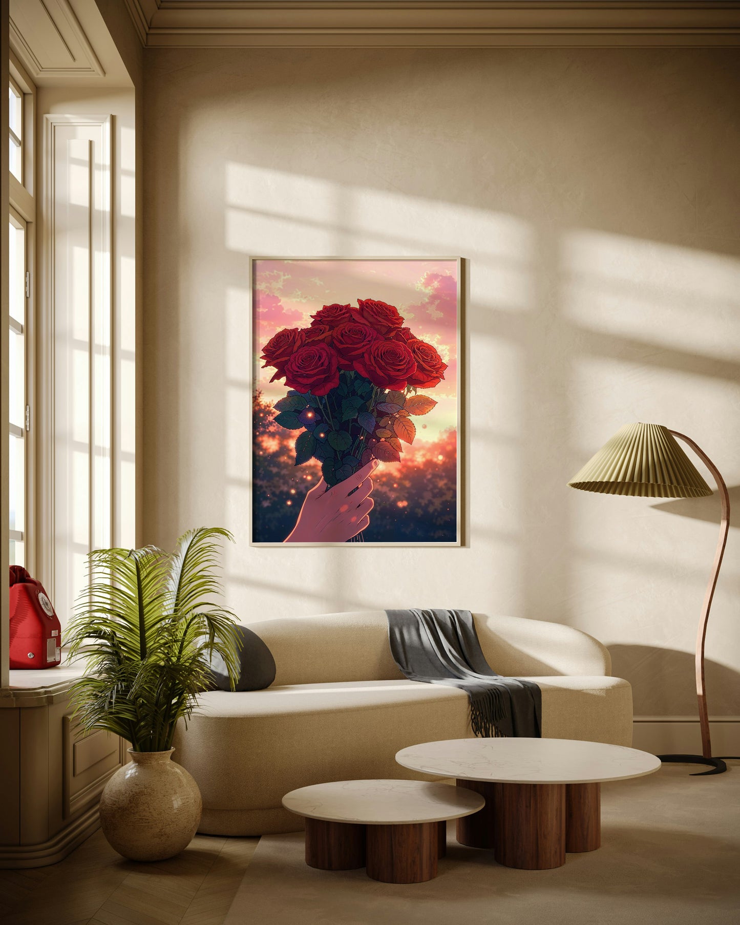 Golden Hour Blooms Poster Wall Art