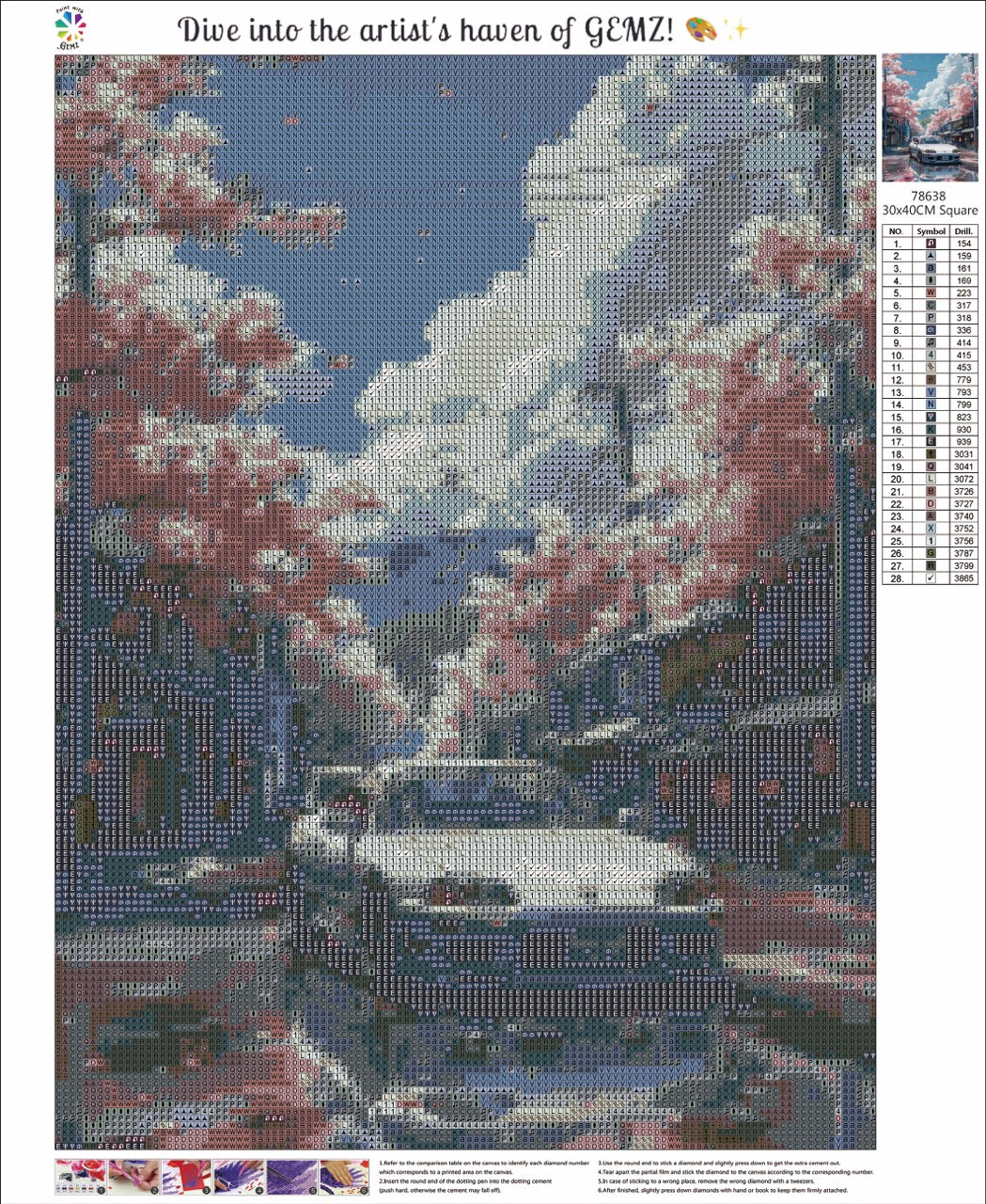 Spring Reverie: Supra Under Sakura Diamond Art Kit