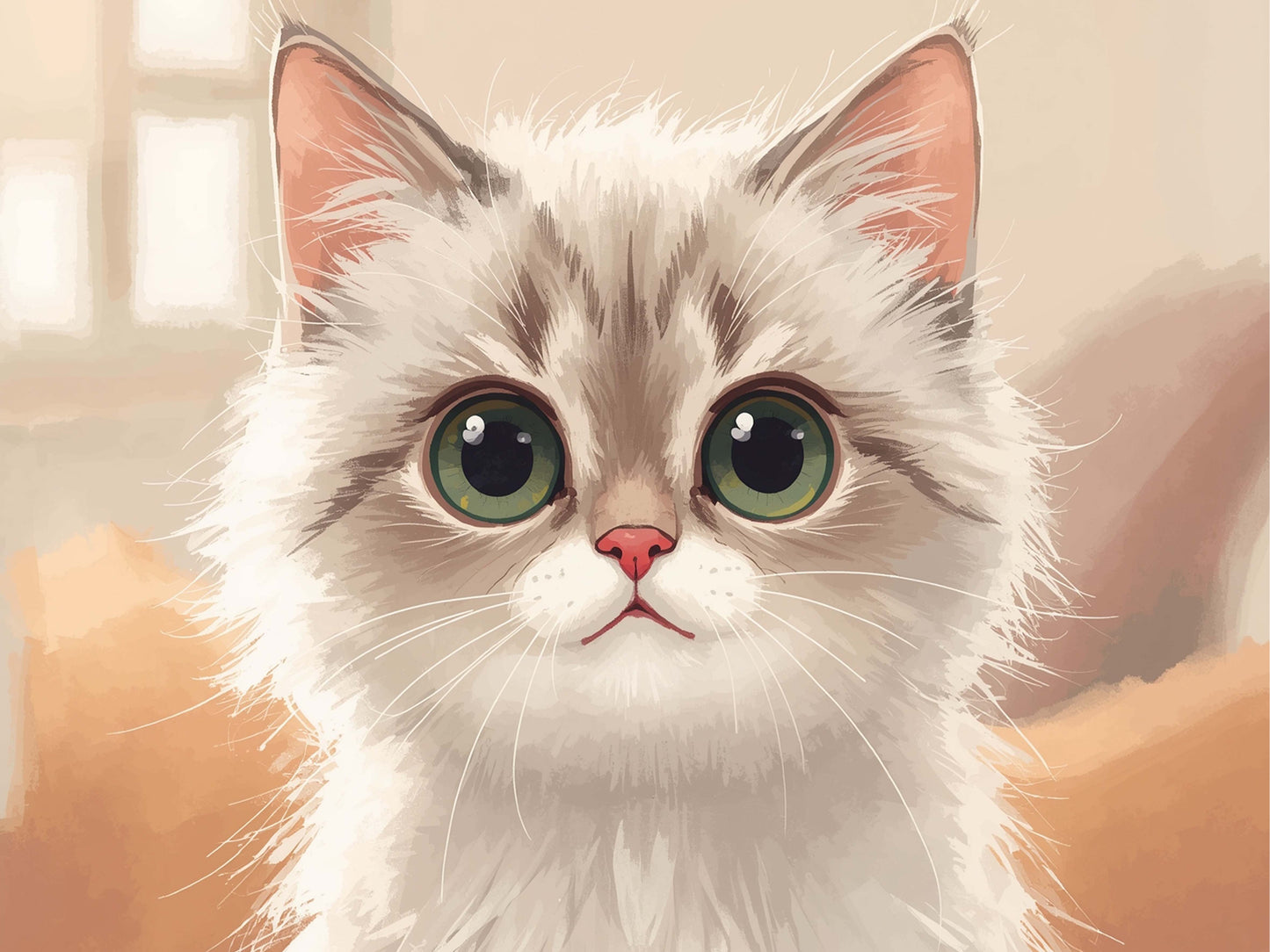 Fluffy Cat Portrait Diamond Painting Kit