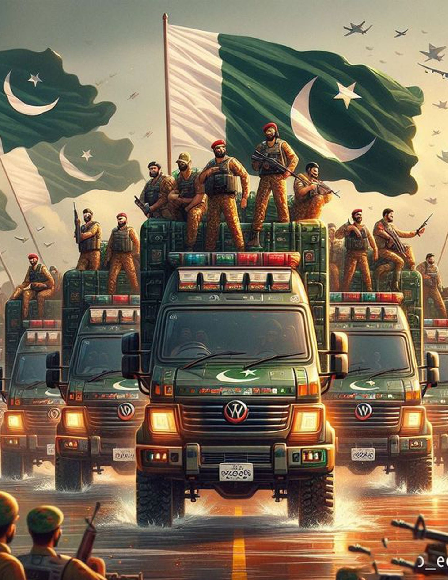 Standing for the Nation Pak Army Poster Wall Art