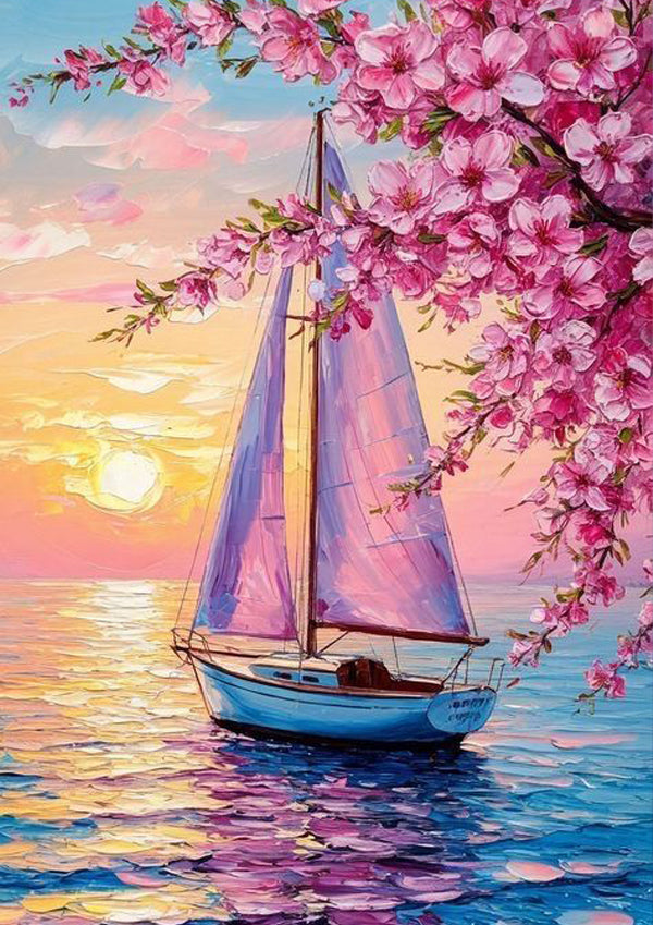 Cherry Blossom Voyage Poster Wall Art