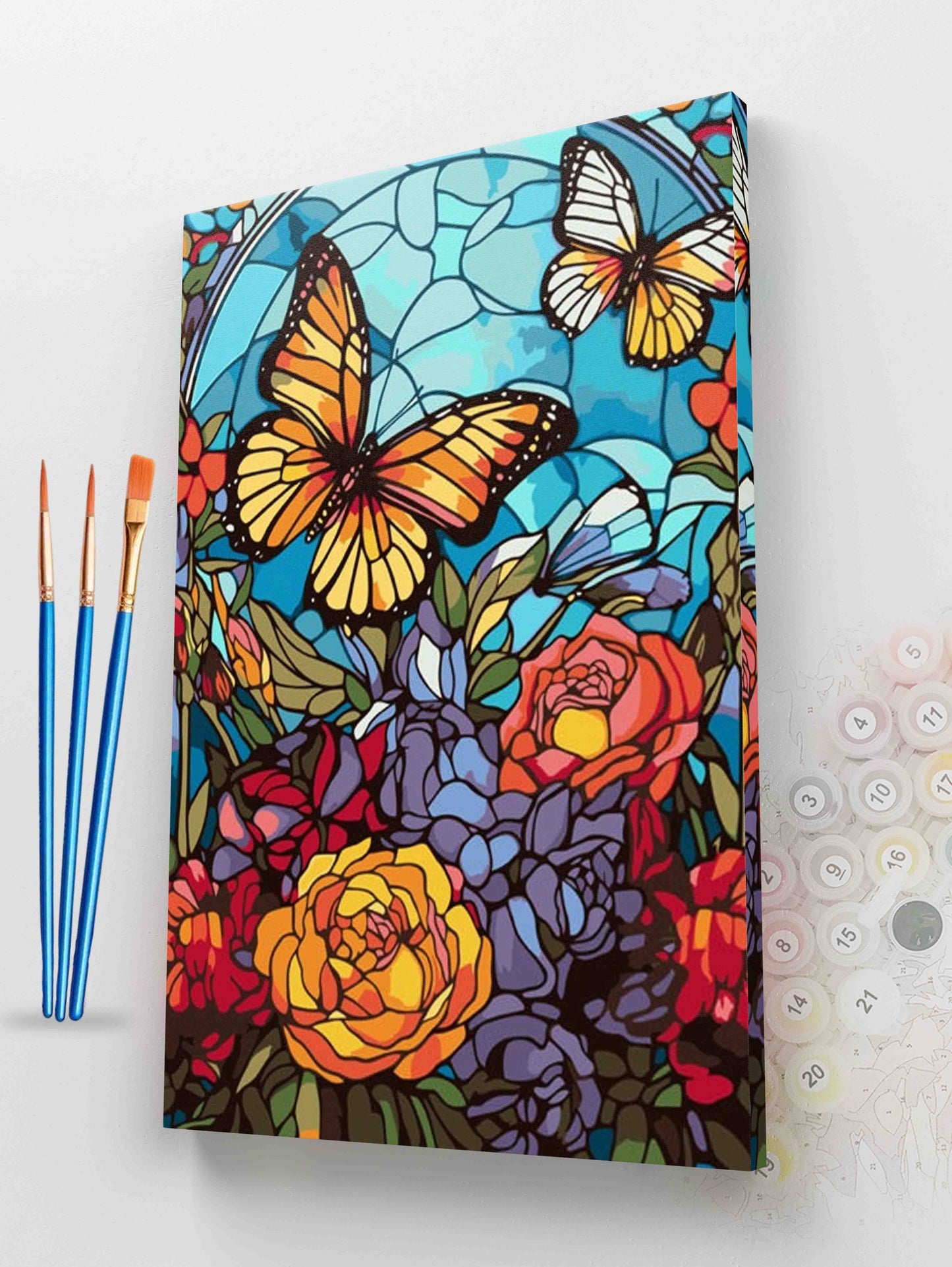 Butterfly Garden in Glass Paint by Numbers kit