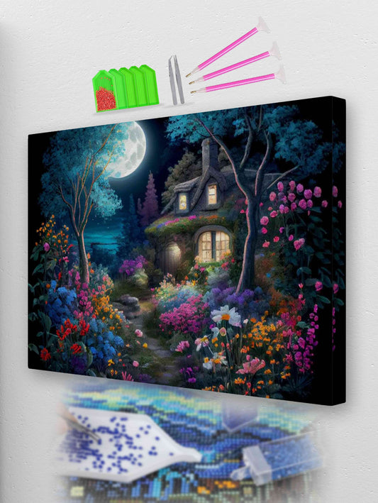 Garden in Moonlight | Diamond Painting Kit