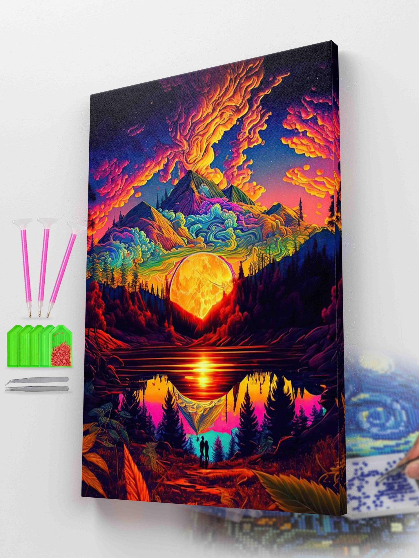 Vivid Mountains Sunset | Paint with diamonds kit