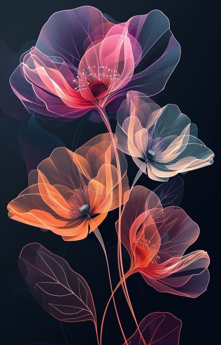 Luminous Petals Poster Wall Art