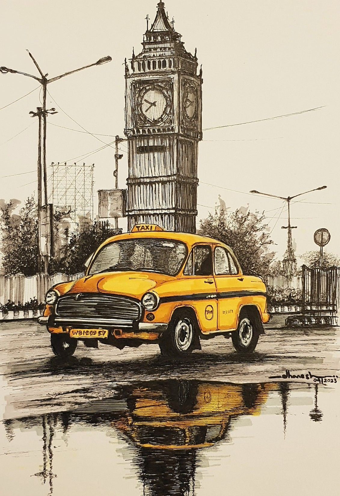 Kolkata Reflections poster Wall Art