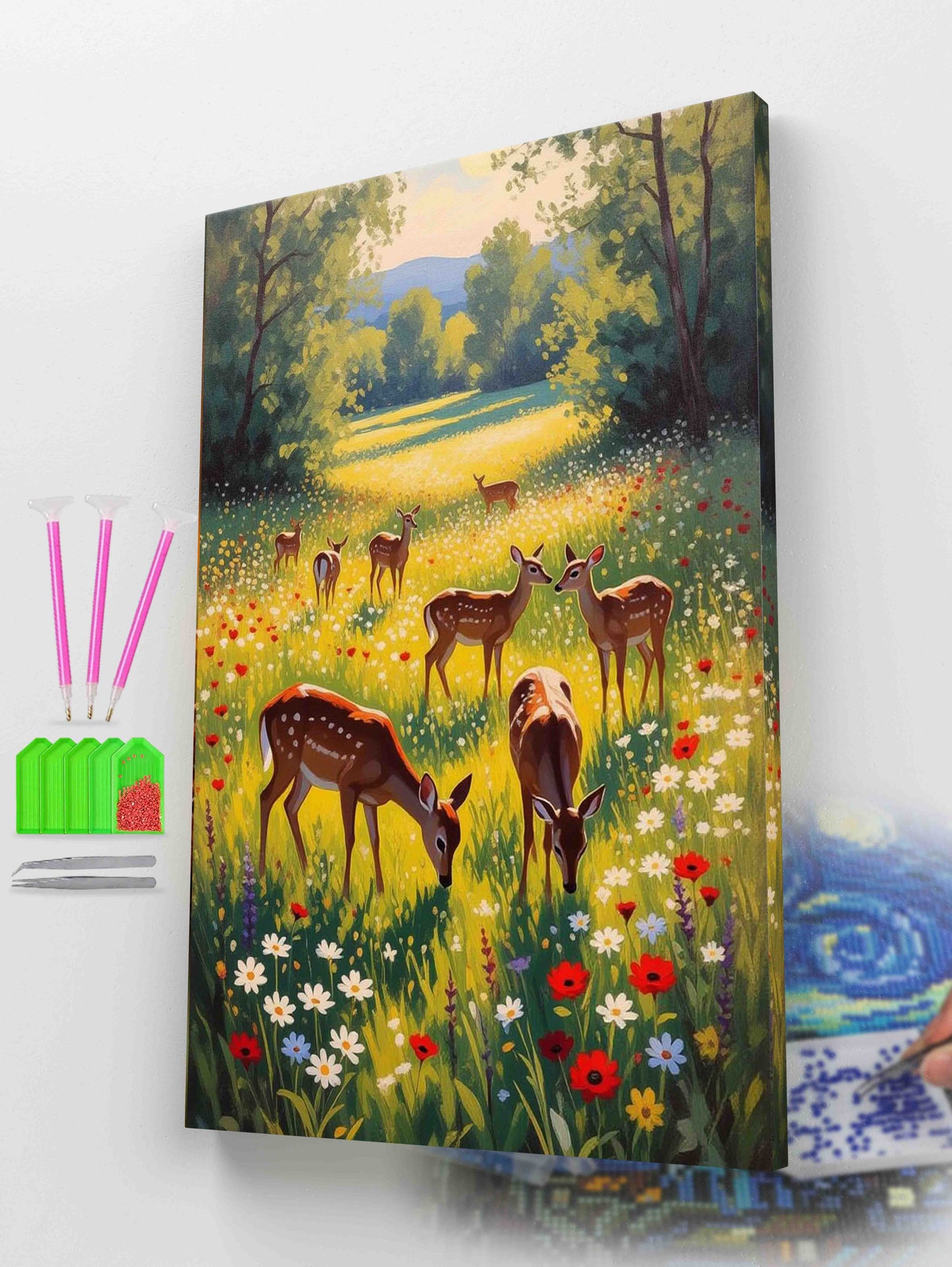 Deer in Wildflower Meadow Diamond Painting Kit