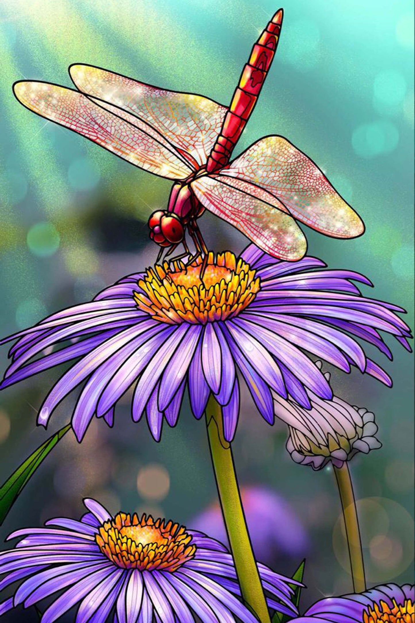 Red Dragonfly Diamond Painting Kit