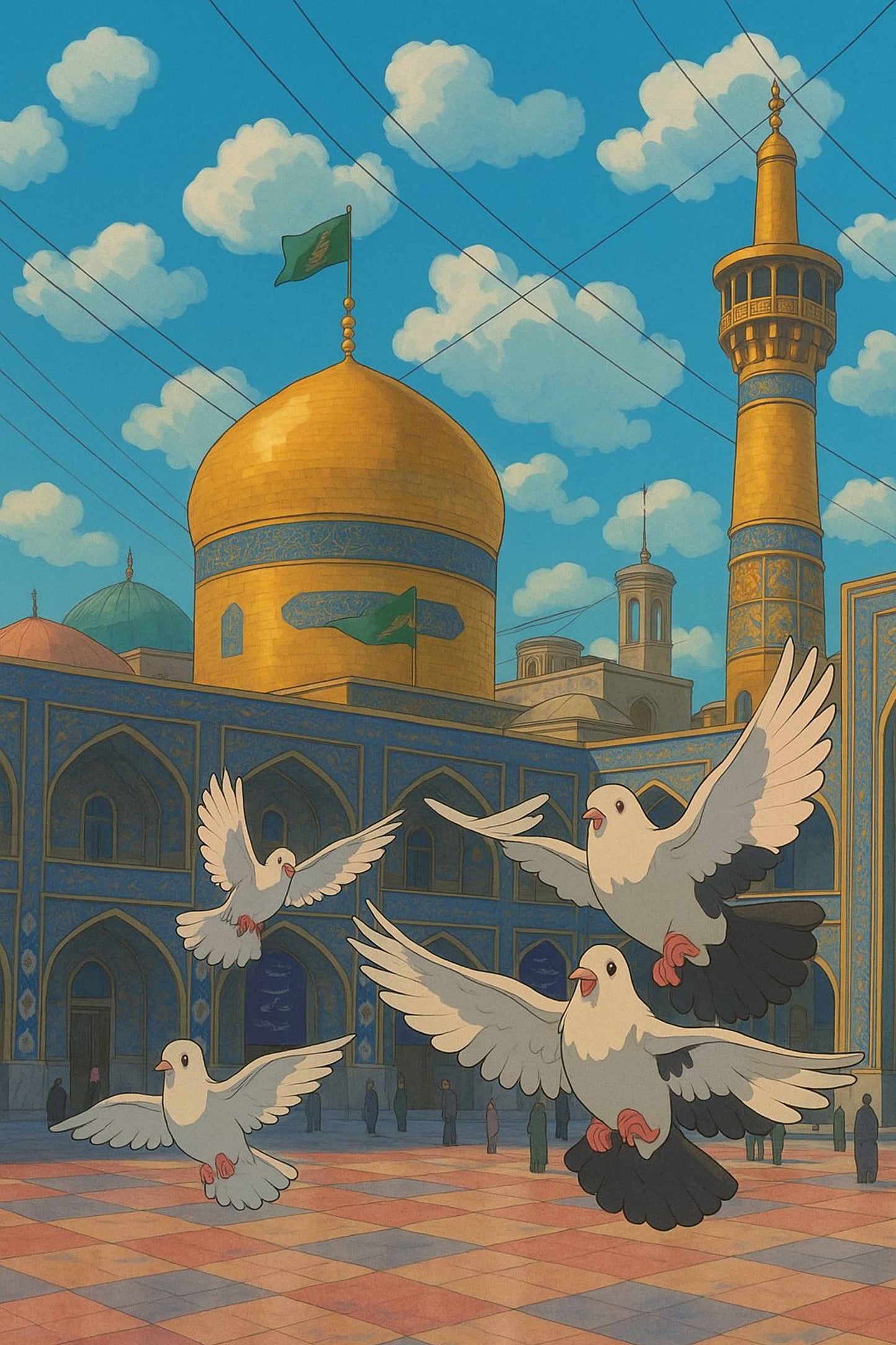 Holy Shrine with Doves Paint by Numbers Kit
