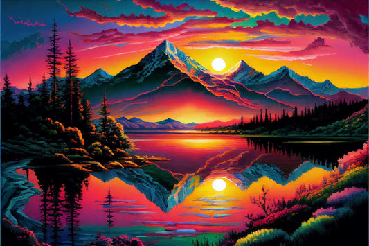 Rainbow Mountain Sunset | Diamond Painting Kit - Paint with Gemz
