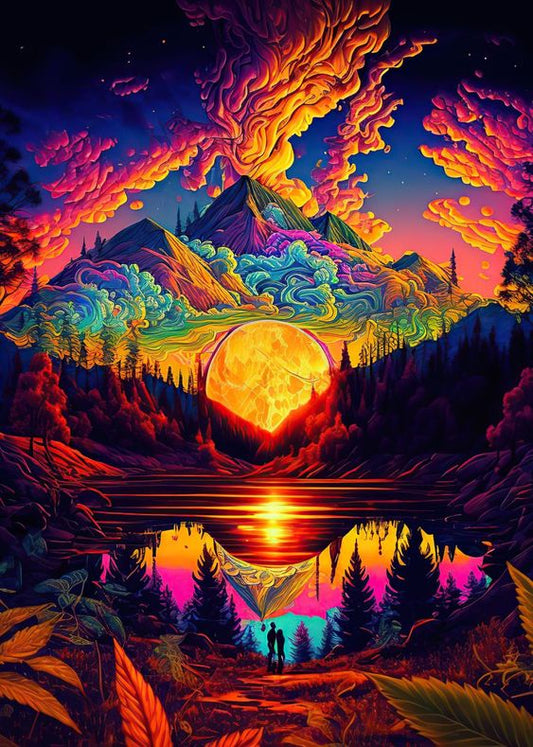 Vivid Mountains Sunset | Paint with diamonds kit