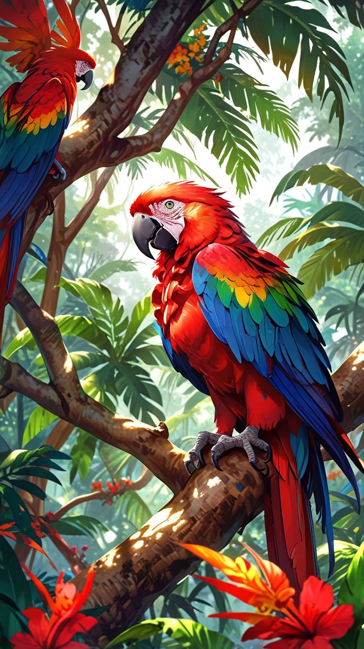 Parrot Paradise Poster Wall Art
