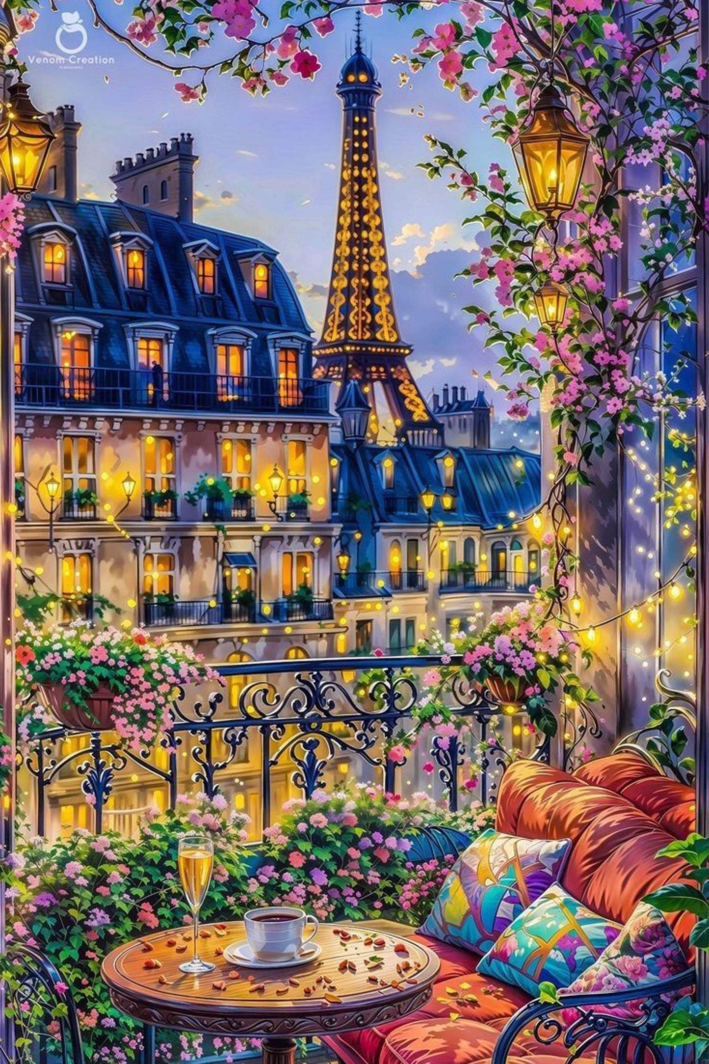 Evening in Parisian Bloom Diamond Painting Kit