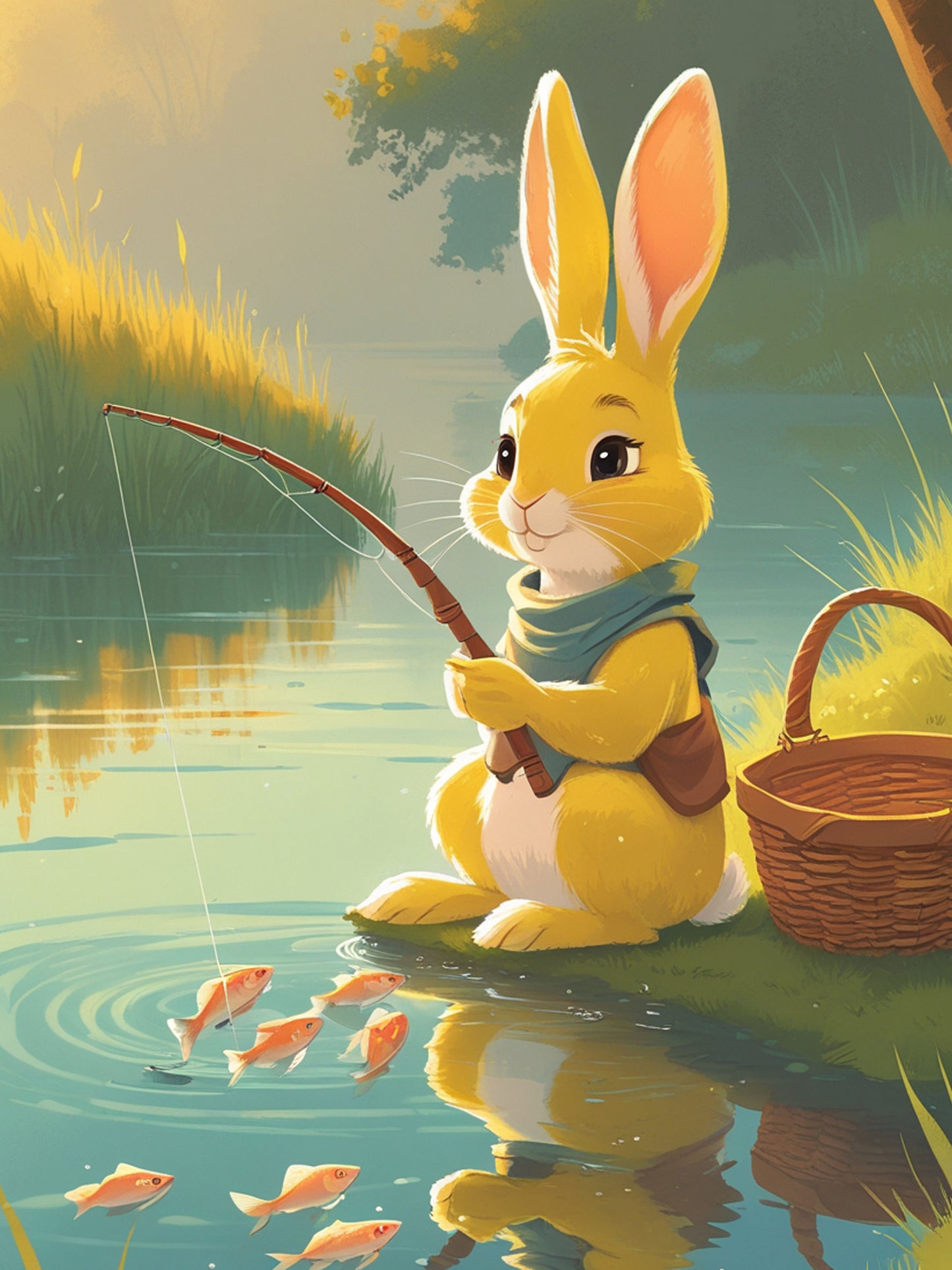 The Fishing Bunny Diamond Painting Kit