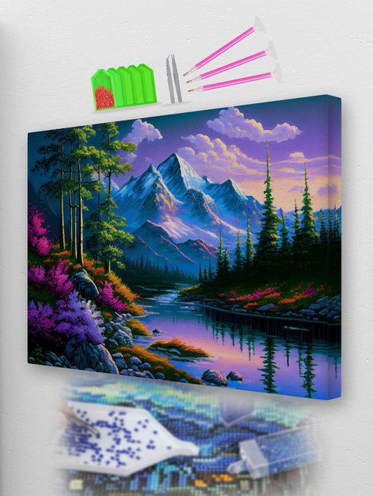 Lavender Peakscape | Diamond Painting Kit