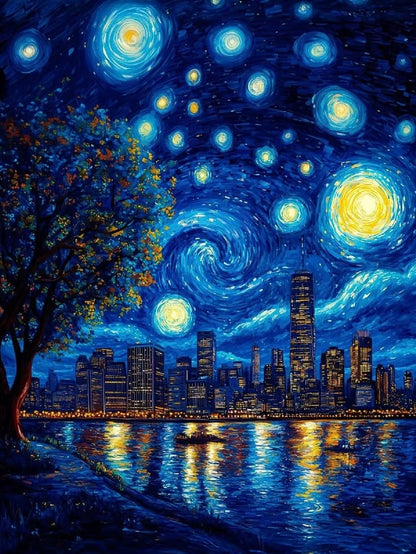 Neo-Starry Night Diamond Painting Kit