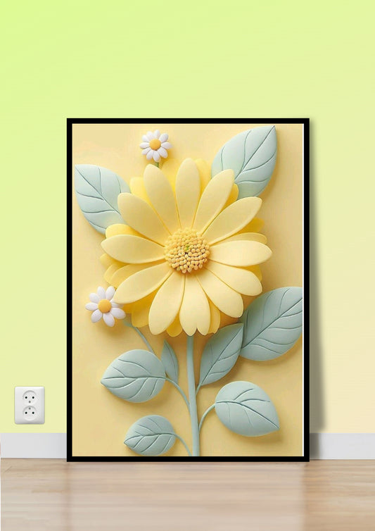 Lemon Daisy Poster Wall Art