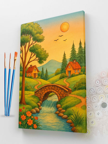 Bridge Over Stream Paint by Numbers Kit