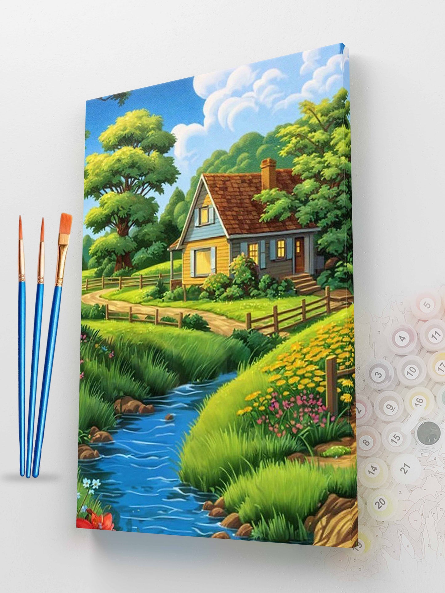 Summer Meadow House Paint by Numbers Kit