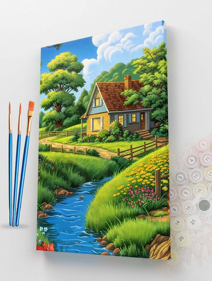 Summer Meadow House Paint by Numbers Kit