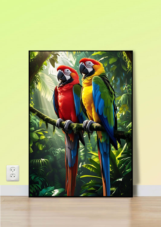 Parrots of Paradise Poster Wall Art