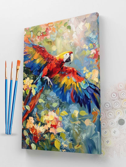 Macaw in Flight Paint by Numbers Kit