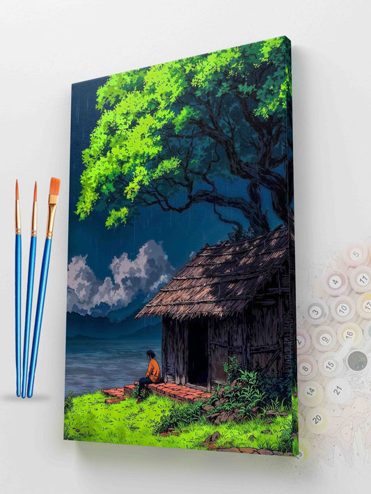 A Secluded Cabin by the Lake Paint By Numbers Kit