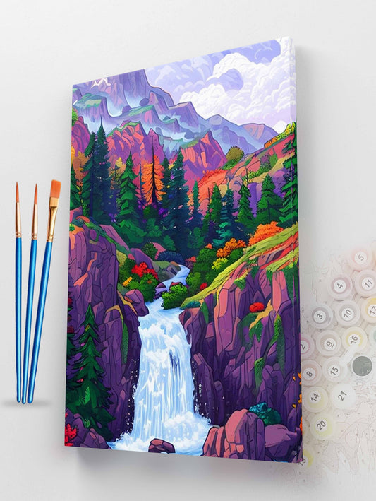 Mountain Waterfall Paint by Numbers Kit