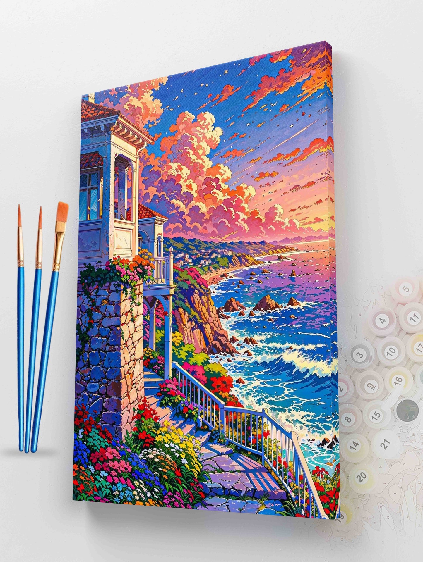 Coastal Cliffside at Sunset Paint by Numbers Kit
