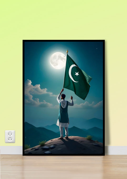 Moonlight Patriotism Poster Wall Art