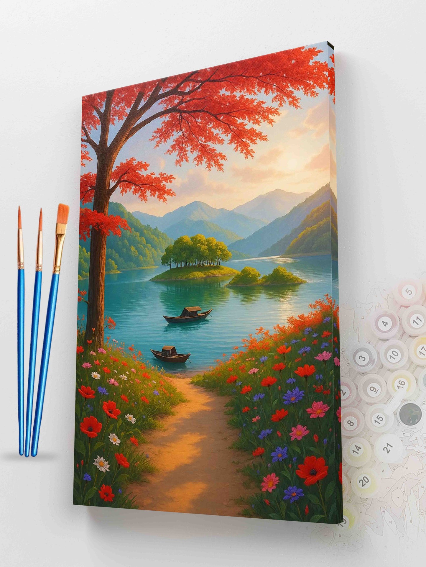 Autumn Lake Path Paint by Numbers Kit