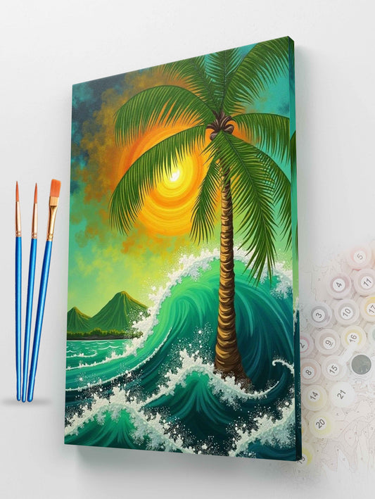 Tropical Sunset Beach Paint by Numbers Kit