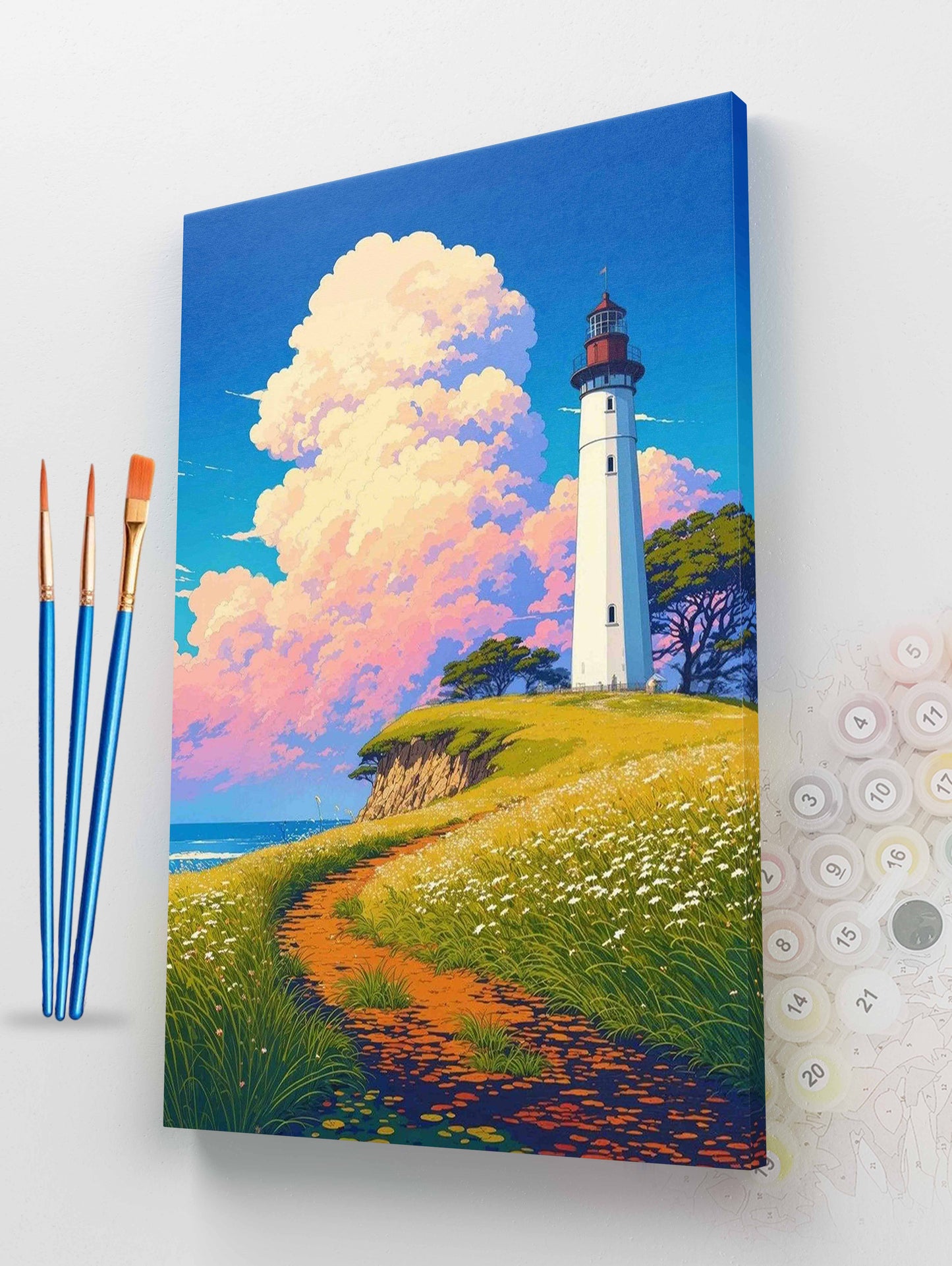 Lighthouse on a Hill Paint by Numbers Kit